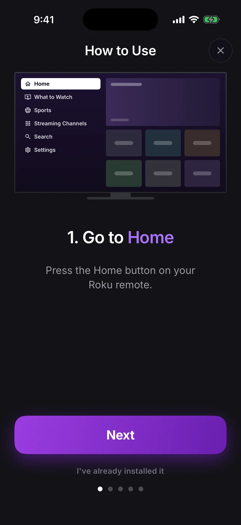 How to Use, step 1: press the Home button on your Roku remote